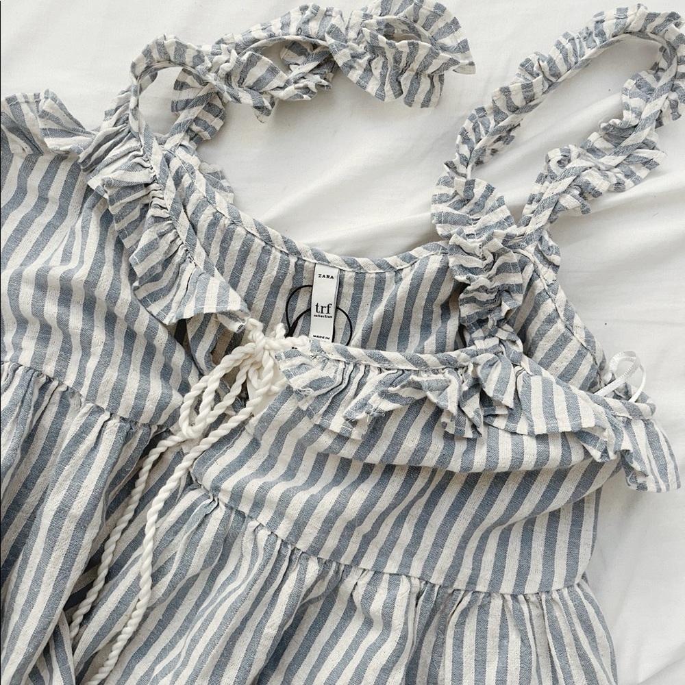 zara striped lineny tank 🤍